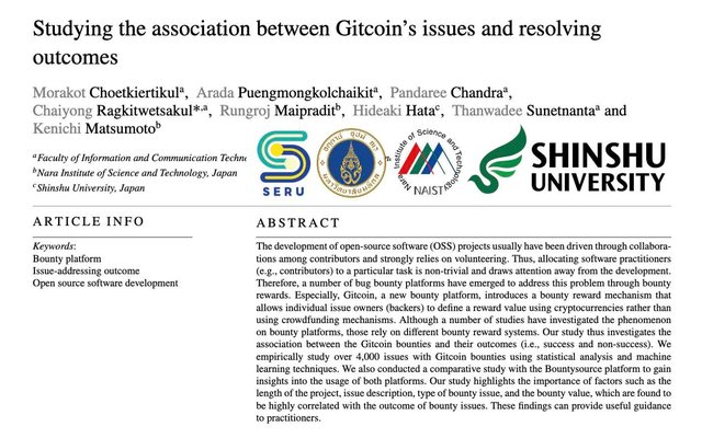 Gitcoin study accepted in JSS