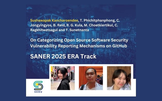 Security reporting study accepted at SANER 2025